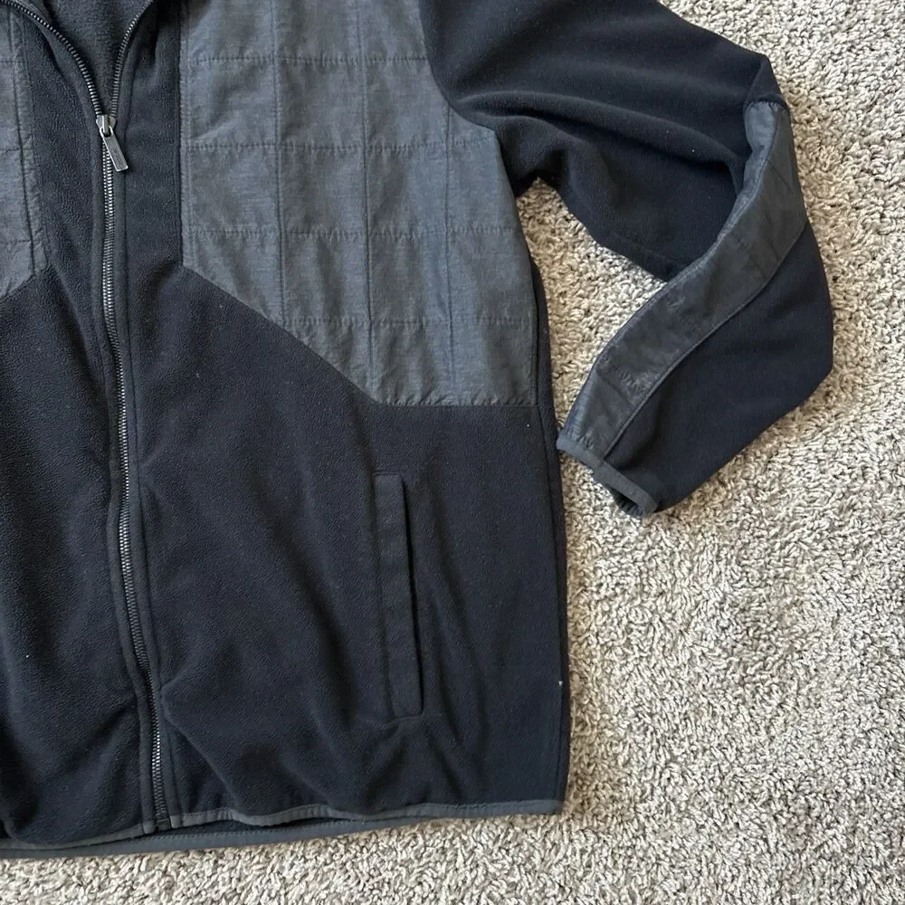 Calvin Klein Jacket Mens XL Black Full Zip Fleece Polyester Jacket Vintage New